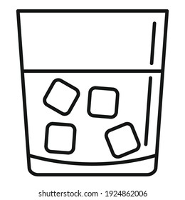 Casino whiskey glass icon. Outline casino whiskey glass vector icon for web design isolated on white background