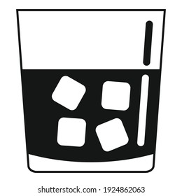 Casino whiskey glass icon. Simple illustration of casino whiskey glass vector icon for web design isolated on white background