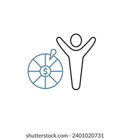 casino win concept line icon. Simple element illustration. casino win concept outline symbol design.