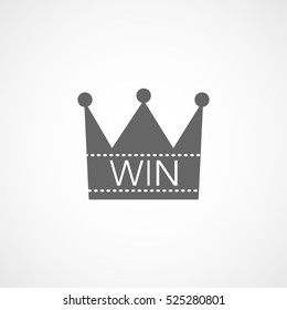 Casino Win Crown Flat Icon In White Background
