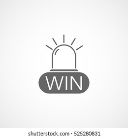 Casino Win Emblem Flat Icon In White Background