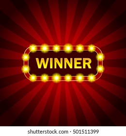 Casino winner banner for lottery and gambling advert