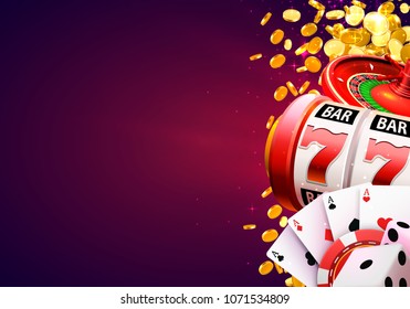 Casino winner banner signboard on background. Vector illustration