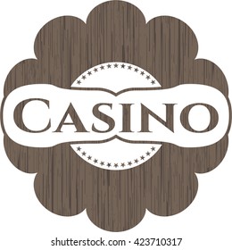 Casino wood icon or emblem