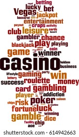 Casino word cloud concept. Vector illustration