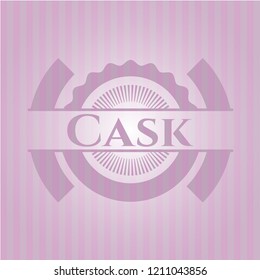 Cask badge with pink background
