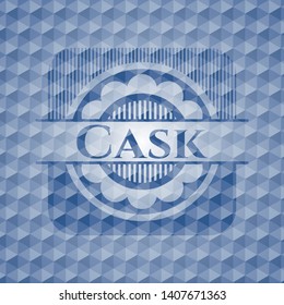 Cask blue hexagon badge. Vector Illustration. Detailed.