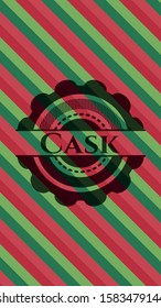 Cask christmas emblem. Vector Illustration. Detailed.