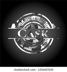 Cask grey camouflaged emblem