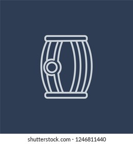 Cask icon. Cask linear design concept from Drinks collection. Simple element vector illustration on dark blue background.