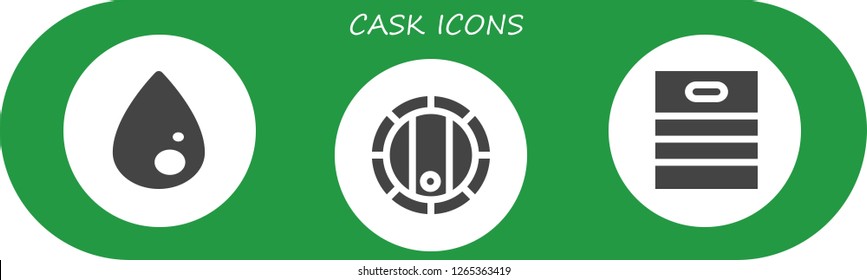  cask icon set. 3 filled cask icons. Simple modern icons about  - Liquify, Barrel