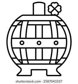 Cask icon vector from st patricks day concept. Thin line illustration of cask editable stroke. cask linear sign for use on web and mobile apps, logo, print media vector art with white background