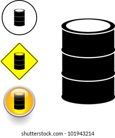 cask or metal barrel symbol sign and button