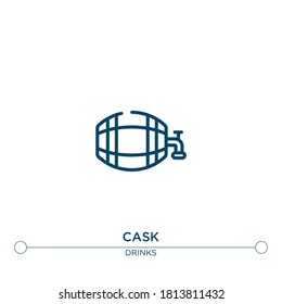 cask outline vector icon. simple element illustration. cask outline icon from editable drinks concept. can be used for web and mobile

