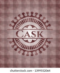 Cask red seamless polygonal badge.