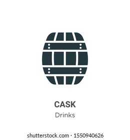 Cask vector icon on white background. Flat vector cask icon symbol sign from modern drinks collection for mobile concept and web apps design.