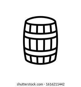 Cask vector icon in outline style icon, isolated on white background