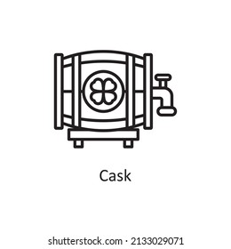 Cask Vector Outline Icon Design Illustration. St Patrick's Day Symbol auf weißem Hintergrund EPS10-Datei