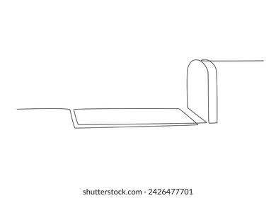 Casket before burial. Burial one-line drawing