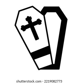 Casket Coffin Half Glyph Vector Icon Which Can Easily Modified

