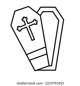 Casket Coffin Trendy Color Vector Icon Which Can Easily Modify Or Edit

