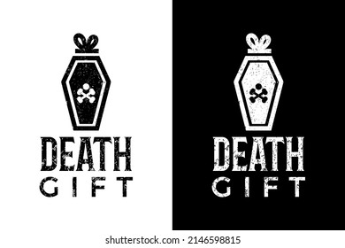 Casket Gift, gifts for the dead, Happy Halloween party logo design