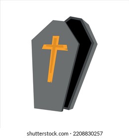 A Casket With A Halloween Theme. Illustration. Vector.