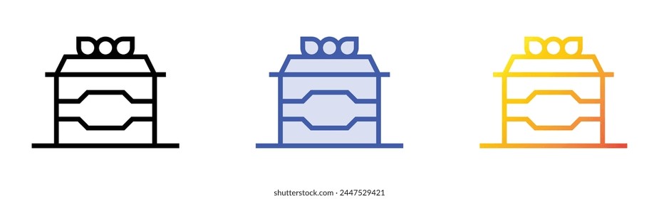 casket icon. Linear, Blue Fill and Gradient Style Design Isolated On White Background