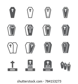 Casket icon set
