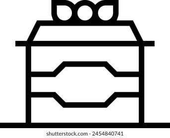 casket icon. Thin linear style design isolated on white background