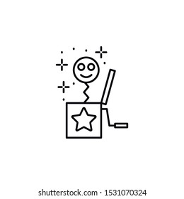 Casket, toy, smile icon. Element of Party icon. Thin line icon
