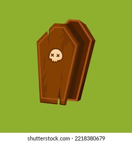 Casket Vector For Icon Or Banner Halloween Design And Poster Illustration