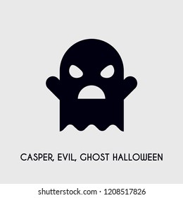 Casper, Evil, Ghost Halloween vector icon