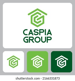 Vorlage für das Logo der Caspia Group. Immobilienlogo