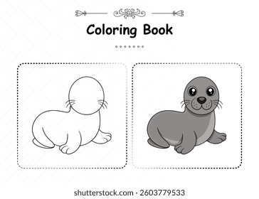Caspian Seal Whimsical Coloring Page