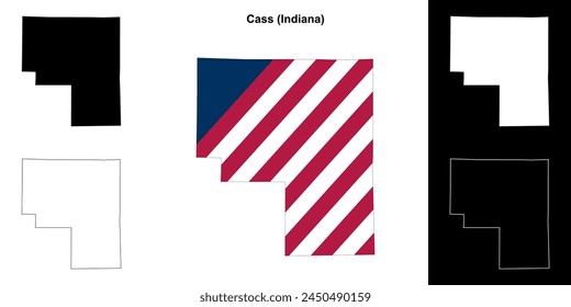 Cass County (Indiana) Outline Map Set