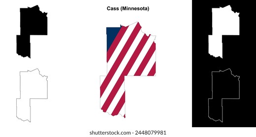 Cass County (Minnesota) outline map set
