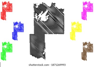 Cass County,  Minnesota (U.S. county, United States of America, USA, U.S., US) map vector illustration, scribble sketch Cass map