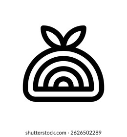 Cassata ice cream. Editable stroke vector icon.