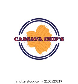 cassava chips design logo vector