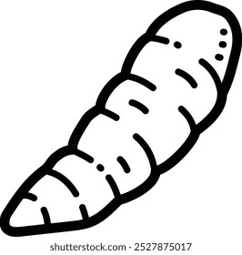 Icono e ilustración de Vector doodle de yuca