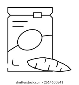 cassava gluten free line icon vector. cassava gluten free sign. isolated contour symbol black illustration