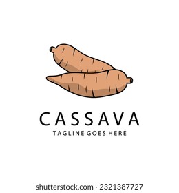 Cassava Graphic Design Illustration Vector. Cassava Logo, Cassava Farm Icon.