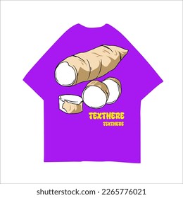 Cassava Icon Vector Illustration on whte Background - for tshirt design