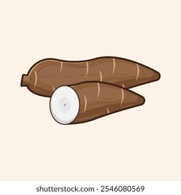 cassava illustration. vegetable and tuber vector concept.