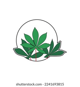 Cassava Leaf Icon Vector Logo Template Illustration Design.
