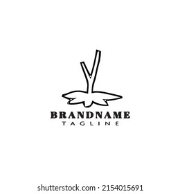cassava logo cartoon icon design template black modern simple vector illustration