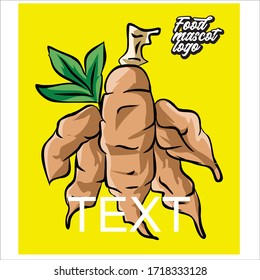 cassava vector illustration - food mascot logo eps10