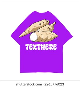 Cassava-Vektorgrafik auf weißem Hintergrund - für T-Shirt-Design