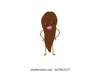 Cassava  Vector Illustration Of A Vegetable